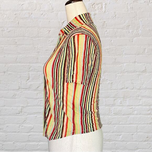 Urban Outfitters Sheer Striped Blouse XS 90s Chiffon Fall Aesthetic - Picture 4 of 9